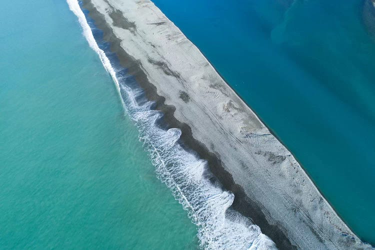 Gravel Bar At Mouth Of Rakaia River, Mid Canterbury, South Island, New Zealand