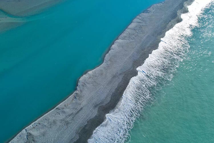 Gravel Bar At Mouth Of Rakaia River, Mid Canterbury, South Island, New Zealand