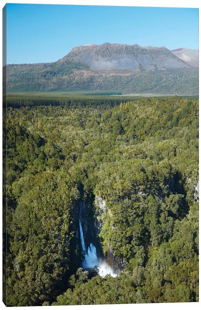 Tarawera Falls On Tarawera River, And Mount Tarawera Volcano, Near Rotorua, North Island, New Zealand Canvas Art Print