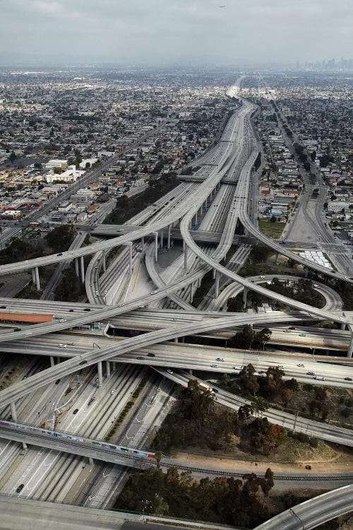 Aerial View I, Judge Harry Pregerson Interchange, South Los Angeles, California, USA