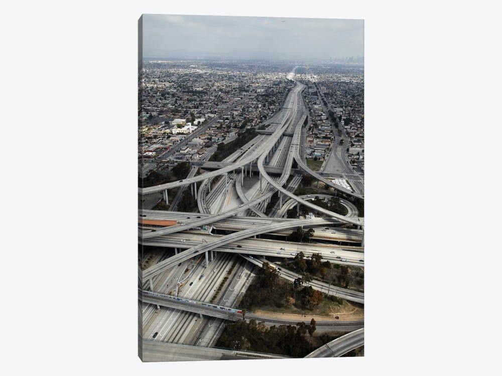 Aerial View I, Judge Harry Pregerson Interchange, South Los Angeles, California, USA by David Wall 1-piece Canvas Print