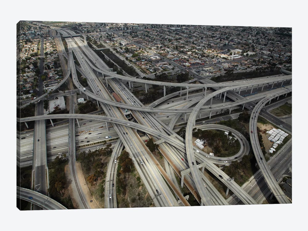 Aerial View II, Judge Harry Pregerson Interchange, South Los Angeles, California, USA by David Wall 1-piece Canvas Artwork