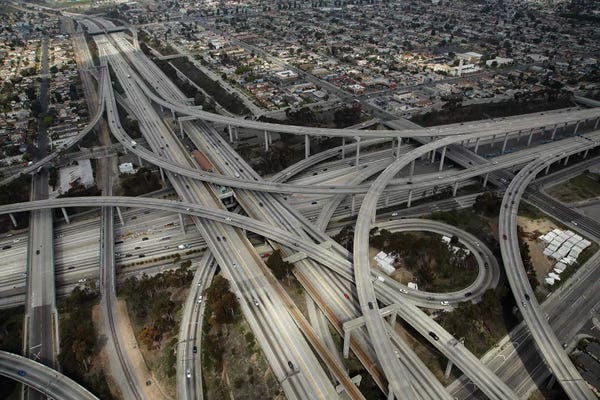 David Wall: Aerial View II, Judge Harry Pregerson Interchange, South Los Angeles, California, USA by David Wall