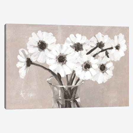Greige Floral Canvas Print #DWD20} by Dogwood Portfolio Art Print