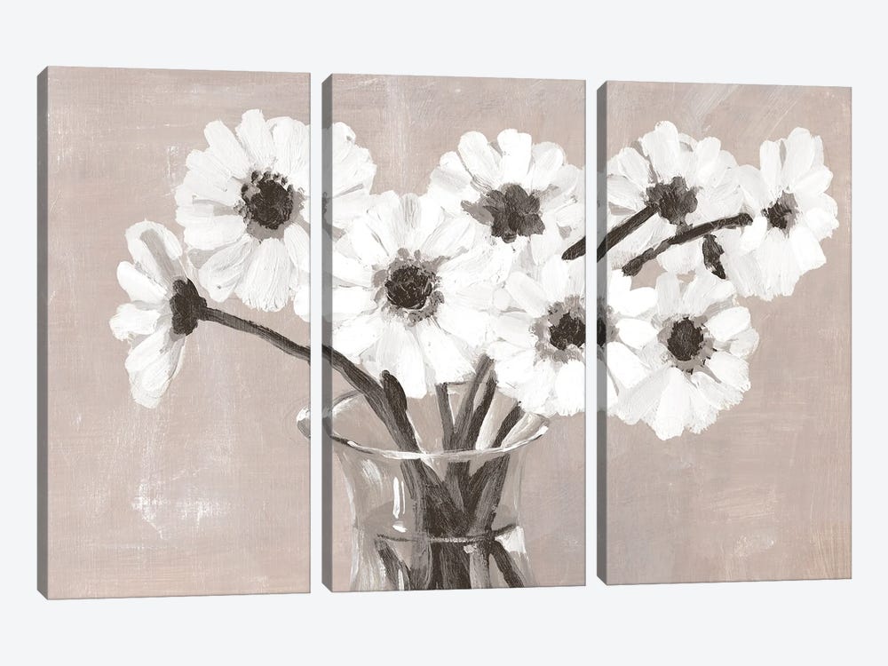 Greige Floral by Dogwood Portfolio 3-piece Canvas Artwork
