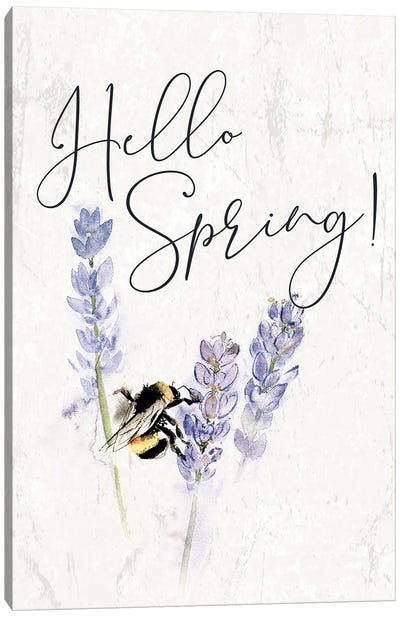 Hello Spring Bee Canvas Art Print