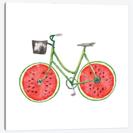 Watermelon Bike Canvas Print #DWD47} by Dogwood Portfolio Canvas Artwork