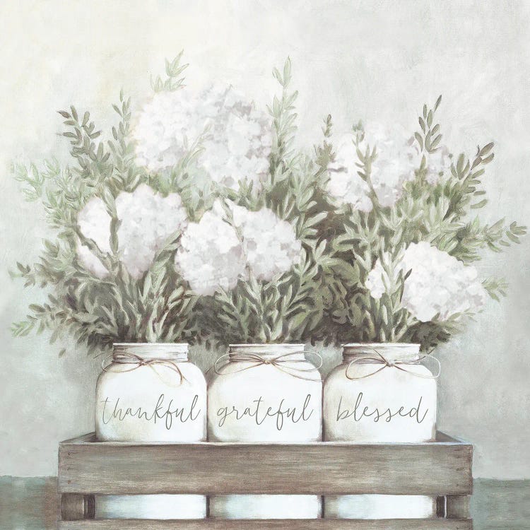 White Flower Jars