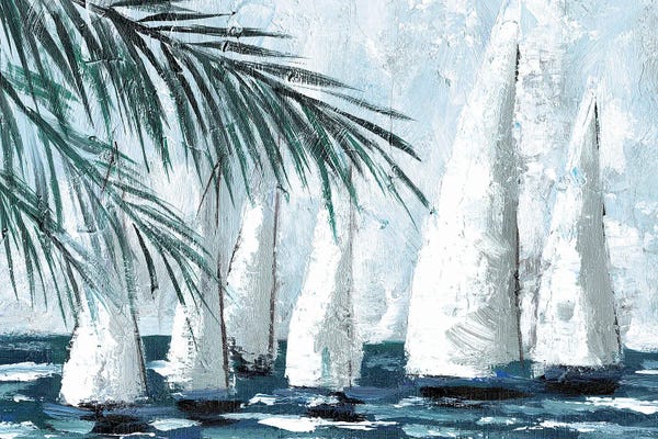 Dogwood Portfolio: Sailboats Behind The Palms by Dogwood Portfolio
