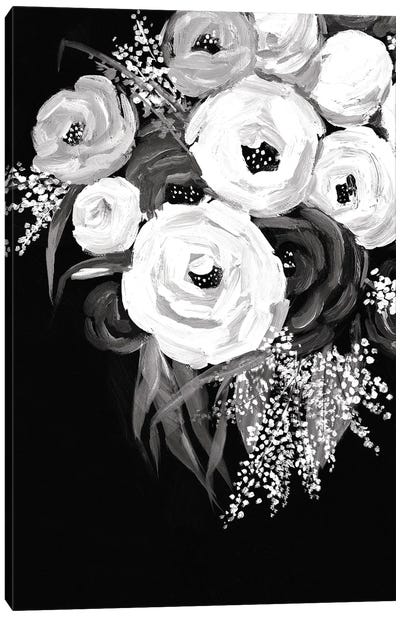 Black And White Floral Canvas Art Print