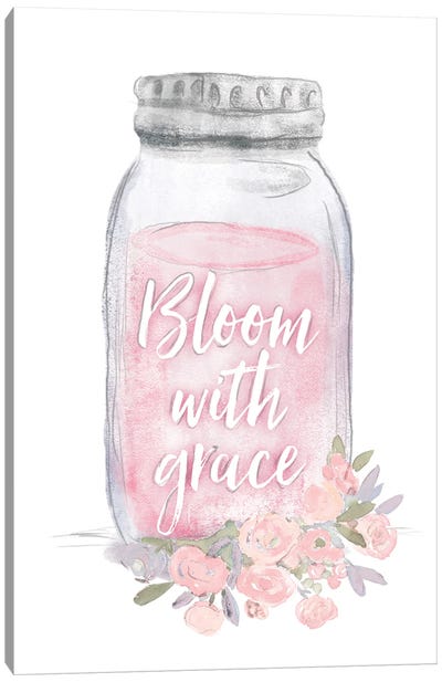 Bloom With Grace Jar Canvas Art Print