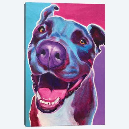 Candy The Pit Bull Canvas Print #DWG153} by DawgArt Canvas Art
