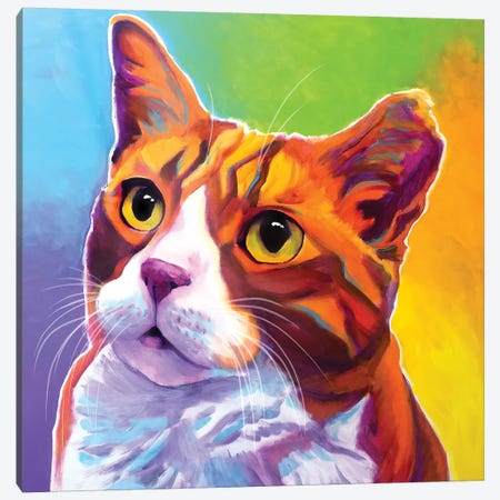 Ernie The Cat Canvas Print #DWG165} by DawgArt Canvas Wall Art