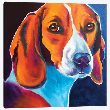 Lucy May The Beagle Canvas Print #DWG174} by DawgArt Art Print