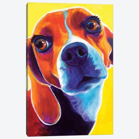 Marcie The Beagle Canvas Print #DWG93} by DawgArt Canvas Art Print