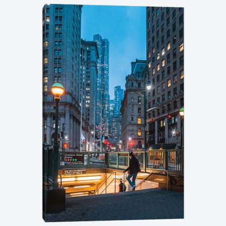 Blue Hour In New York's Financial District Canvas Print #DWK11} by Dylan Walker Canvas Art Print