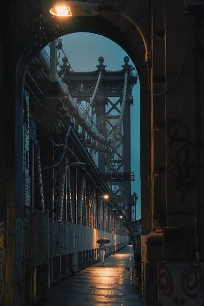 Manhattan: Lonely Walk On The Manhattan Bridge by Dylan Walker