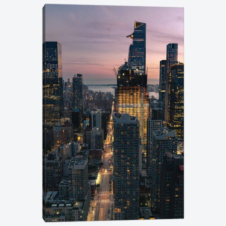 Cotton Candy Skies In Nyc Canvas Print #DWK19} by Dylan Walker Art Print