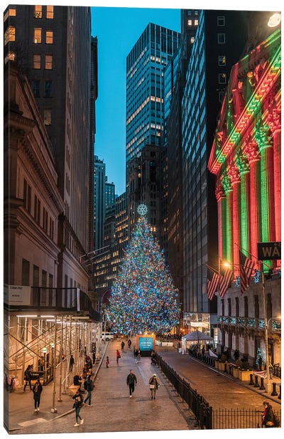 Christmas On Wall Street Canvas Art Print - Dylan Walker