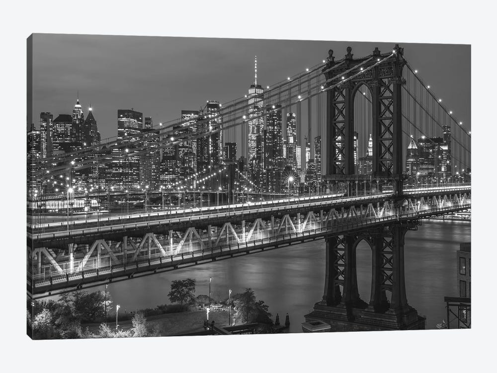 Manhattan Bridge In Black And White by Dylan Walker 1-piece Canvas Artwork
