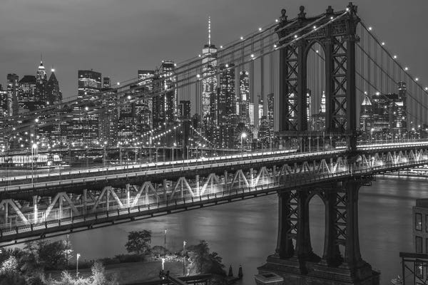 Brooklyn: Manhattan Bridge In Black And White by Dylan Walker
