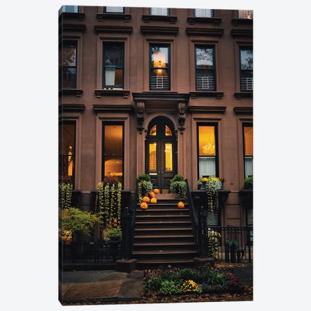 October Stoops Of Brooklyn Canvas Print #DWK48} by Dylan Walker Canvas Wall Art