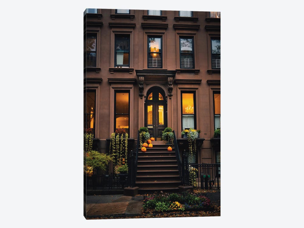October Stoops Of Brooklyn by Dylan Walker 1-piece Canvas Art