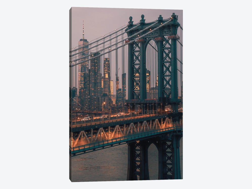 Manhattan Bridge With The Manhattan Skyline by Dylan Walker 1-piece Art Print