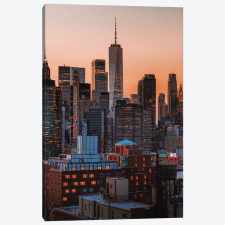 Manhattan Views From Brooklyn Roof Tops Canvas Print #DWK54} by Dylan Walker Canvas Wall Art