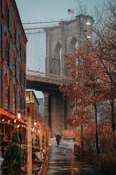 Brooklyn Bridge: Rainy Day Under The Brooklyn Bridge by Dylan Walker