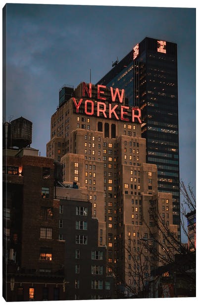 Blue Hour At The New Yorker Canvas Art Print - Dylan Walker