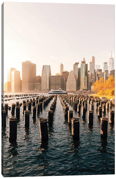 Fall Sunset On The East River Canvas Art Print - Dylan Walker