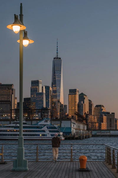 New York City Skylines: Quiet Night On Pier 45 by Dylan Walker
