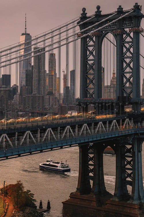 New York Skyline Through The Manhattan Bridge