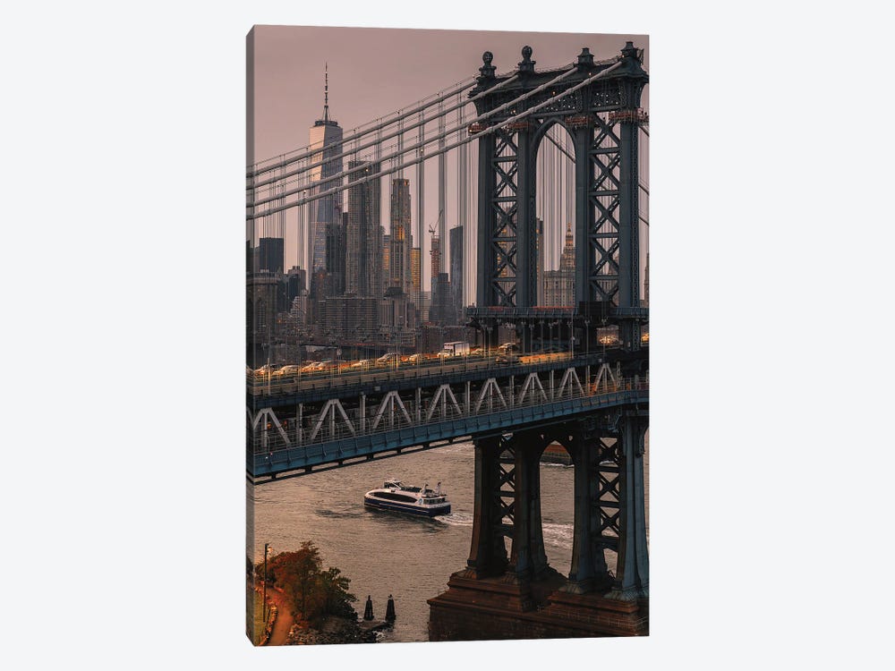 New York Skyline Through The Manhattan Bridge by Dylan Walker 1-piece Art Print