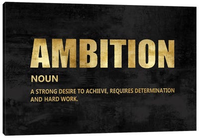 Ambition in Gold Canvas Art Print - Inspirational Office