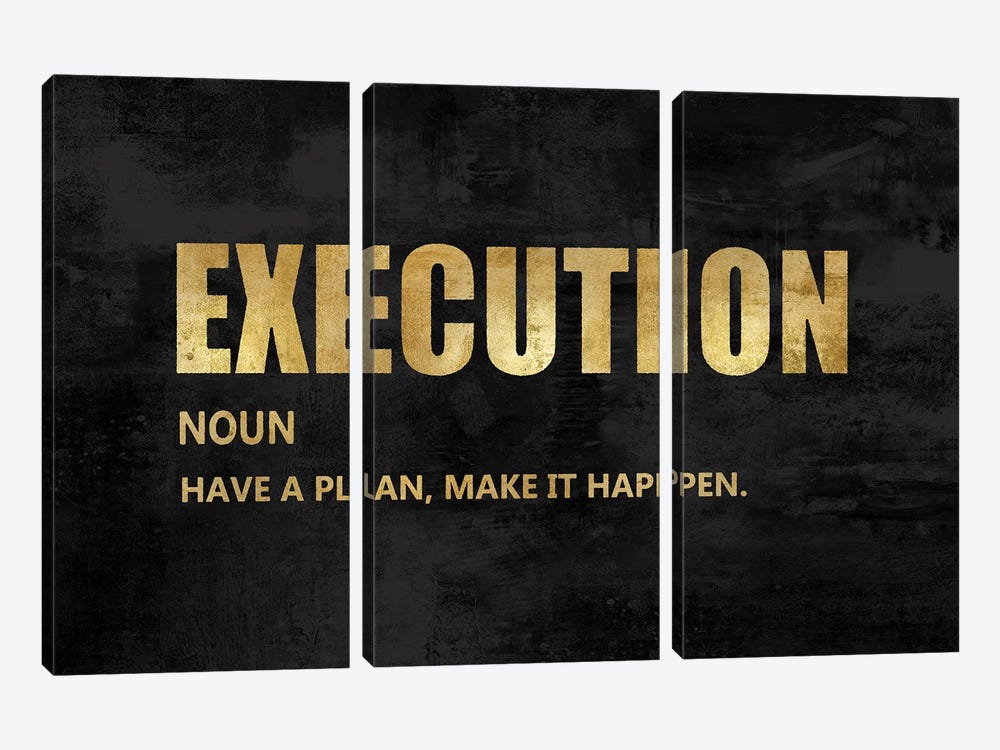 Execution in Gold 3-piece Canvas Art Print