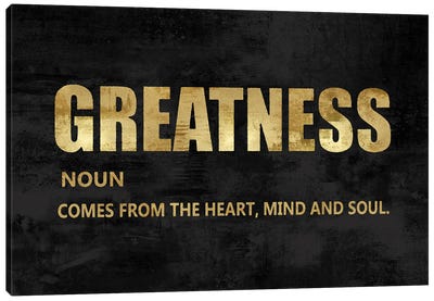 Greatness in Gold Canvas Art Print