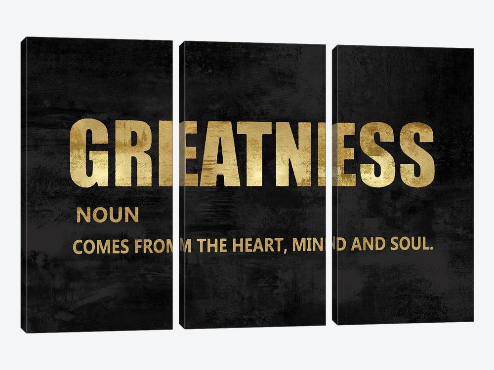 Greatness in Gold by Jamie MacDowell 3-piece Canvas Wall Art