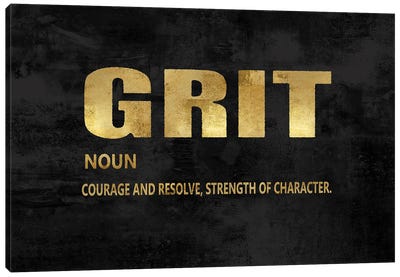 Grit in Gold Canvas Art Print - Inspirational Office