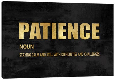 Patience in Gold Canvas Art Print - College