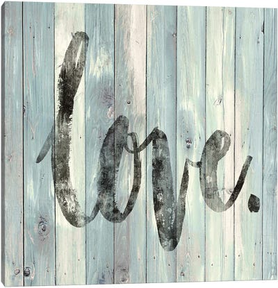 Love. On Wood Canvas Art Print