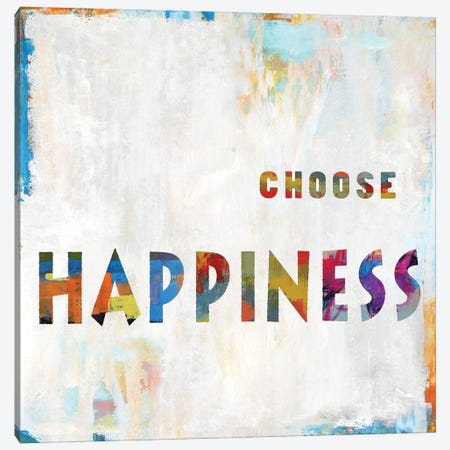 Choose Happiness In Color Canvas Print #DWL9} by Jamie MacDowell Canvas Art Print