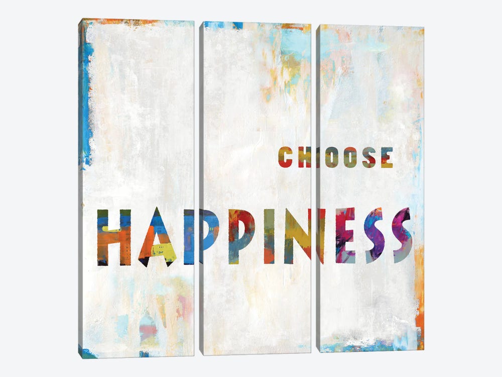 Choose Happiness In Color 3-piece Canvas Art