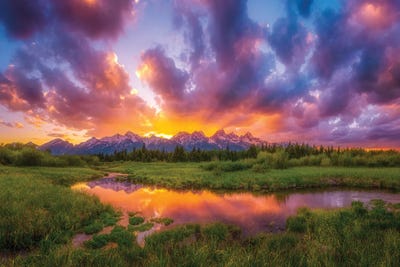 Grand Sunset in the Tetons by Darren White Photography framed wall art