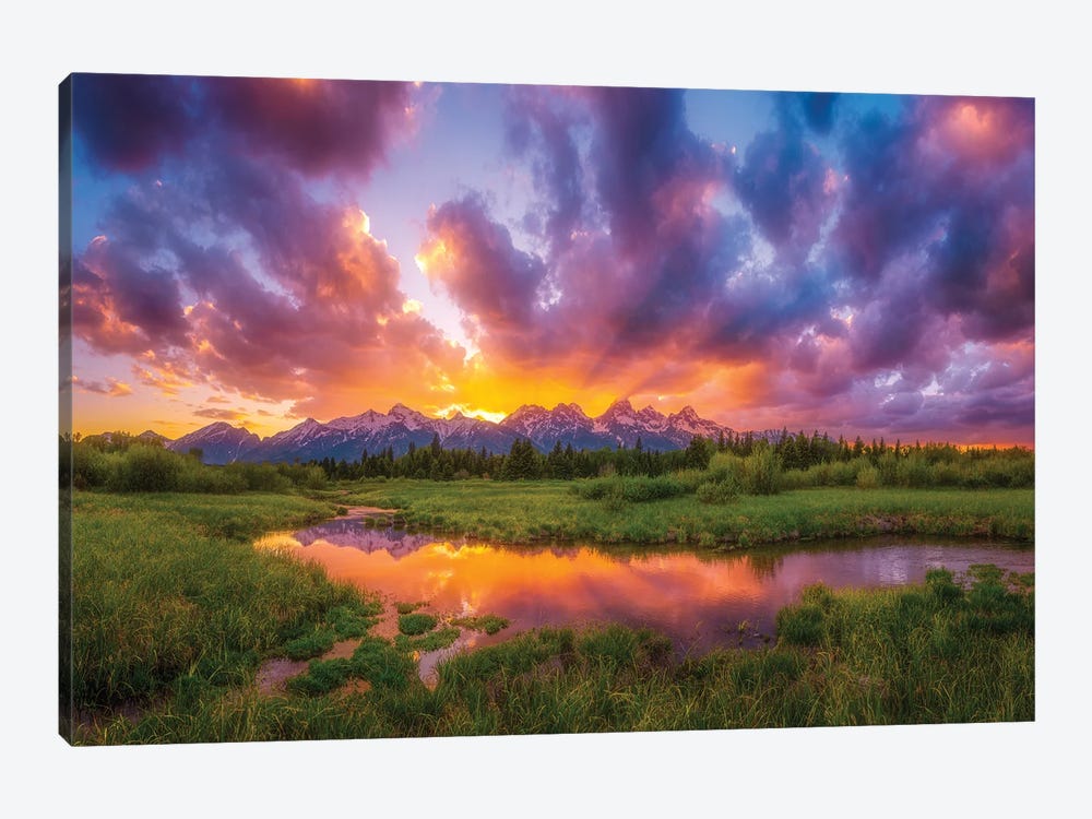 Grand Sunset in the Tetons by Darren White Photography 1-piece Canvas Wall Art