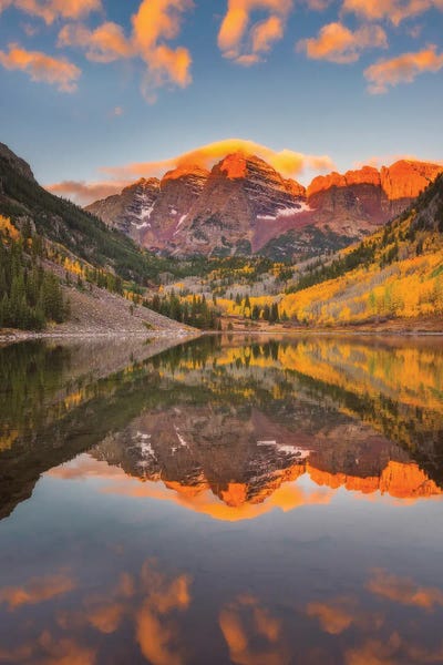 Maroon Bells Magic1 by Darren White Photography metal wall art