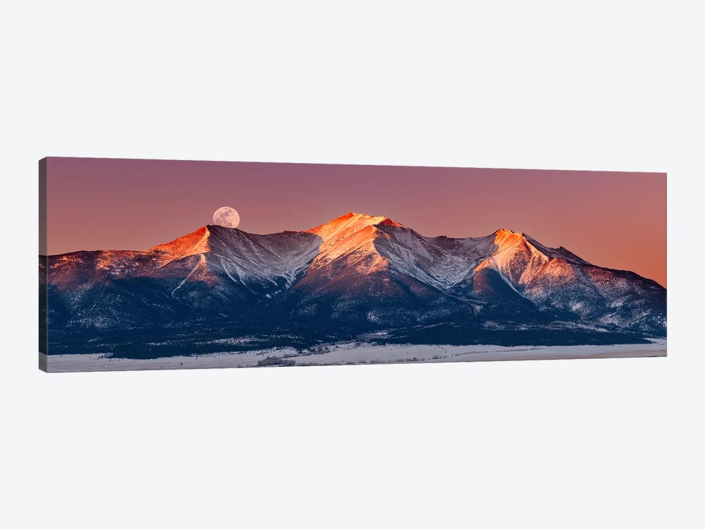 Mount Princeton Moonset at Sunrise by Darren White Photography 1-piece Canvas Artwork