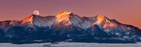 Darren White Photography: Mount Princeton Moonset at Sunrise by Darren White Photography