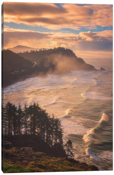 Oregon Coastal Mist Canvas Art Print - Coastline Art